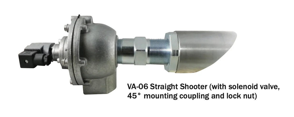 VA-06 Straight Shooter (with solenoid valve, 45° mounting coupling and lock nut) - AirSweep® - Facto Components Co., Ltd. (Thailand) - @factocomps