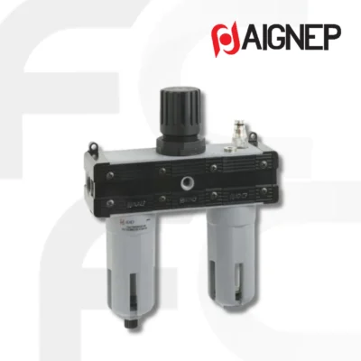 Compressed air filter-regulator-lubricator T200 series จาก Aignep ตัวกรองปรับแรงดันลมและจ่ายน้ำมันหล่อลื่นในตัว