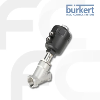 Burkert Angle seat valve 2/2 way Type 2000 จากแบรนด์ Burkert ควบคุมด้วยลมเป็นวาล์วเปิด/ปิดที่ทำงานด้วยระบบนิวแมติก ตัวกระตุ้นลูกสูบที่ทำงานด้วยลม CLASSIC