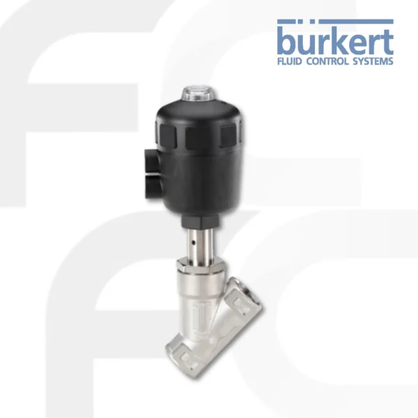 Burkert Angle seat valve 2/2 way Type 2000 จากแบรนด์ Burkert ควบคุมด้วยลมเป็นวาล์วเปิด/ปิดที่ทำงานด้วยระบบนิวแมติก ตัวกระตุ้นลูกสูบที่ทำงานด้วยลม CLASSIC