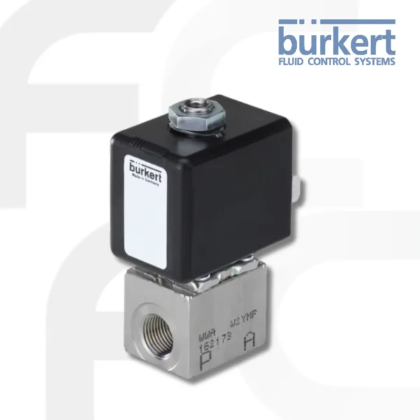 Solenoid Valve Direct-acting 3/2 way รุ่น 7012 จากแบรนด์ Burkert วาล์วลูกสูบที่ทํางานโดยตรง สต๊อปเปอร์และท่อนําแกนถูกเชื่อมเข้าด้วยกันเพื่อป้องกันการรั่วไหล