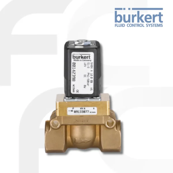 Burkert Solenoid Valve 2/2 way Type 5404 Servo-assisted Piston valve สามารถทนแรงดันการทำงานได้สูงถึง 80 บาร์ ขนาดของวาล์วมีตั้งแต่ 1/2 นิ้ว ถึง 2 นิ้ว