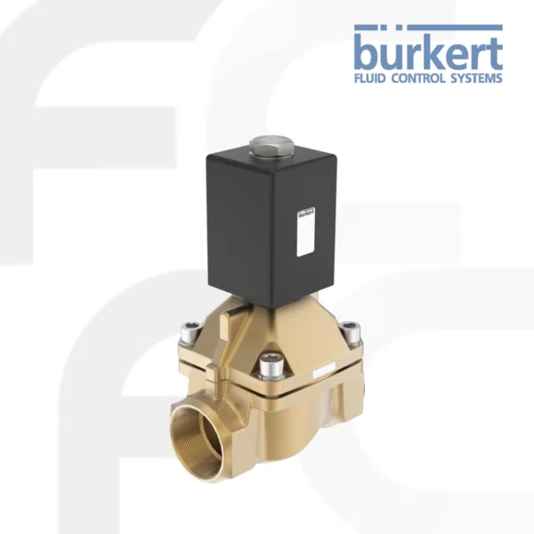 Solenoid Valve 2/2 way Type 6407 ยี่ห้อ Burkert โซลินอยด์วาล์วลูกสูบที่ได้รับการช่วยเหลือด้วยเซอร์โว มีการเชื่อมต่อคงที่ระหว่างวาล์วนำร่องและลูกสูบ
