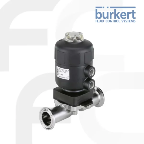 Burkert Diaphragm valve with pneumatic plastic actuator รุ่น 2031 ประกอบด้วยแอคชูเอเตอร์ลูกสูบที่ใช้ลมไดอะแฟรมและตัววาล์วแบบ 2 ทาง