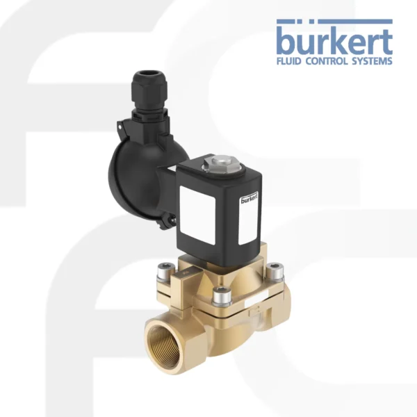 Solenoid Valve 2/2 way Type 6407 ยี่ห้อ Burkert โซลินอยด์วาล์วลูกสูบที่ได้รับการช่วยเหลือด้วยเซอร์โว มีการเชื่อมต่อคงที่ระหว่างวาล์วนำร่องและลูกสูบ